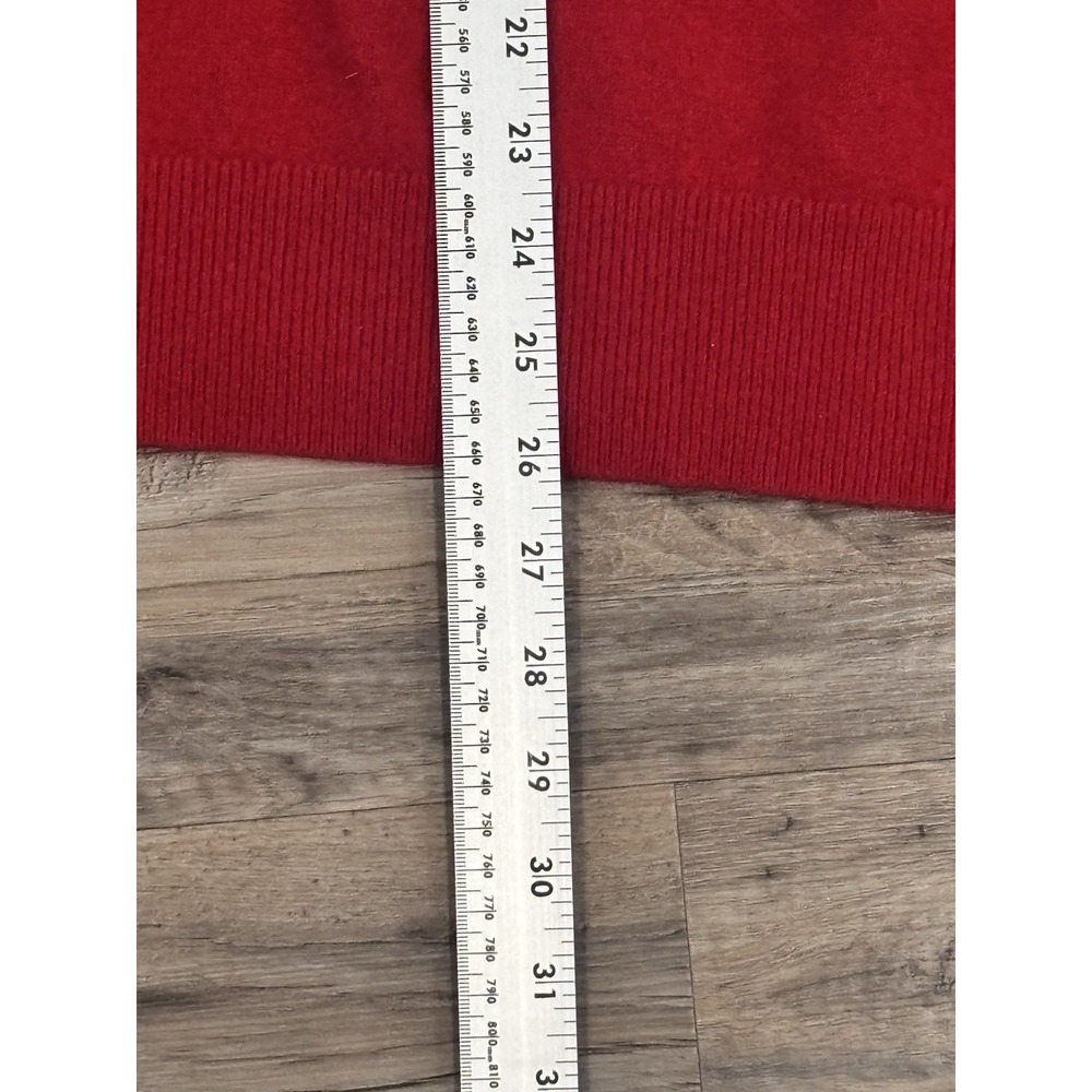 LANDS END 100% Cashmere V Neck Pullover Men's Sweater Red XXL Grandpa Timeless - Picture 12 of 13